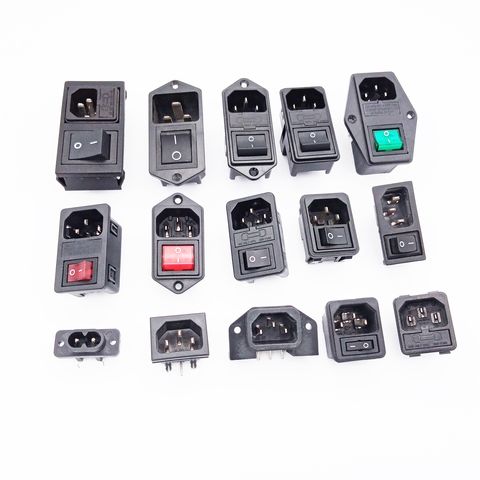 China EN60320 C14 AC outlet rocker on off switch socket connector with ...