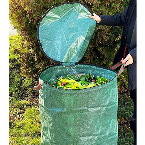 Sac pour déchets de jardin Herbe Feuillage Sac à ordure 272L PE