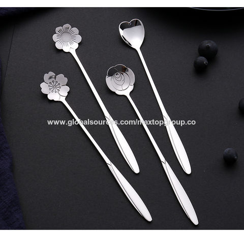 Buy Wholesale China Stainless Steel Straws Long Handle Spoon Coffee Stirrers  Premium Stainless Steel Tea Spoons & Coffee/tea Stirrers at USD 0.65