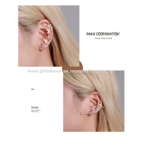 Boucles d'oreilles à clip, tempérament diamant, papillon, fleur, cristal unique, vente en gros, tendance