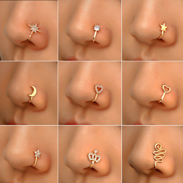 Fake Nipple Ring Jewelry Stainless Steel Face Non-Piercing Rings Clip On  Unisex