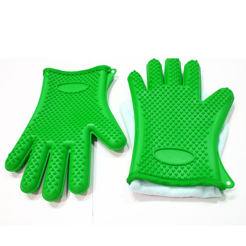 Lot De 2 Gants De Cuisine En Silicone épais - Résistants à La Chaleur (232°C), Antidérapants, Imperméables - Vert Menthe