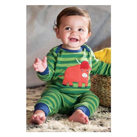 Combicourt bébé garçon en jersey lourd rayé