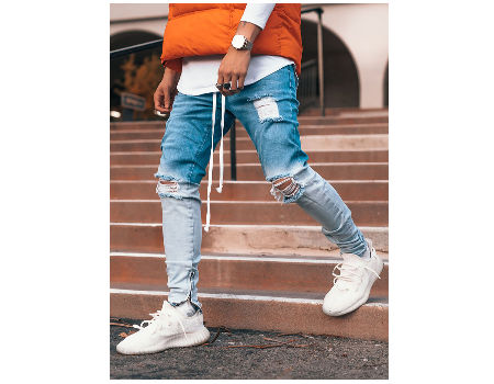 MEN'S EX HIGH STREET CUT LABEL SLIM FIT JEANS RIPPED DESIGN ZIP FLY STRAIGHT LEG MEN'S EX HIGH STREET CUT LABEL SLIM FIT JEANS RIPPED DESIGN ZIP FLY STRAIGHT LEG