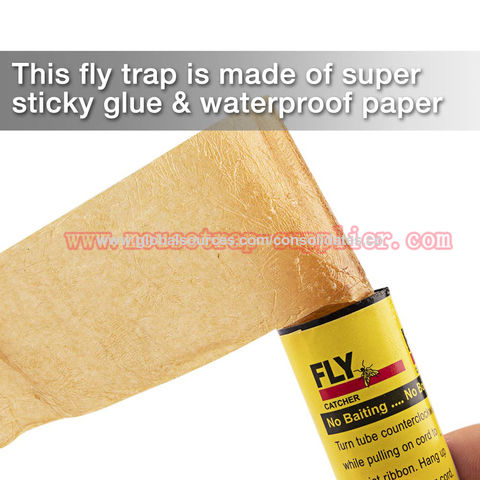 Fly Killer Bug Trap Disposable Fly Trap Paper Strip Pest Control Sticky  Glue Paper Non-Toxic Easy To Use Indoor Outdoor Use