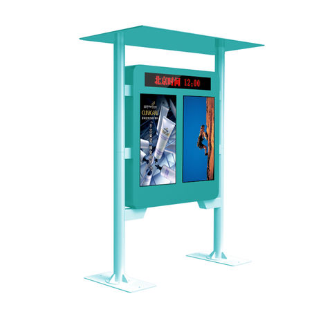 China Double sided outdoor digital kiosk 43 inch with LED rolling text ...
