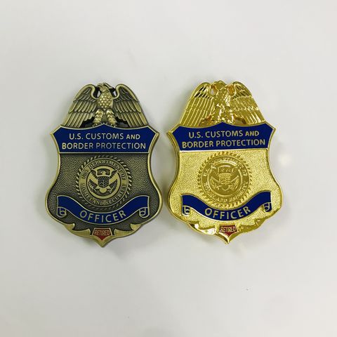 Custom Antique Plating Police Badge Officer Badge Firefighter Badge - Buy  China Wholesale Badge $0.65