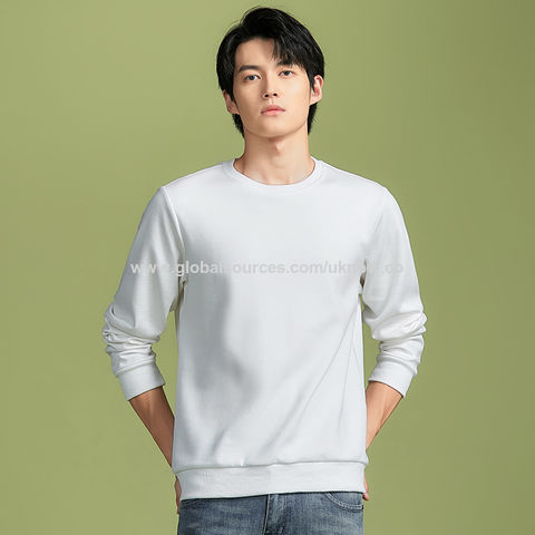 Men Long-Sleeve Beefy Muscle Basic Solid Pure Color Blouse Tee