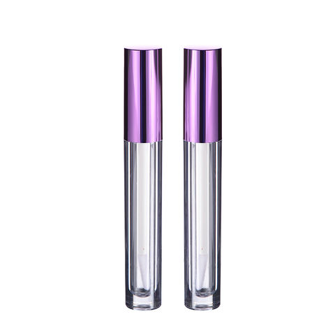 China AS plastic lip gloss tube cylinder lip-gloss bottle with purple ...