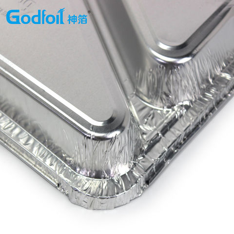 Buy Wholesale China Large Size Aluminum Foil Tray Grill Pan Shallow  Rectangular Disposable Food Foil Container & Foil Containers at USD 0.26