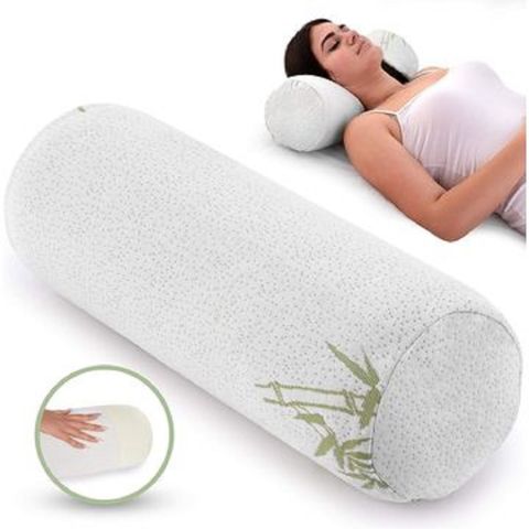  Carex Memory Foam Cervical Neck Pillow, Round - Contoured  Design to Support Neck and Shoulders, Relieve Pain and Pressure, Neck Roll  Pillow for Sleeping, Neck Pillow, Memory Foam Neck Pillow 