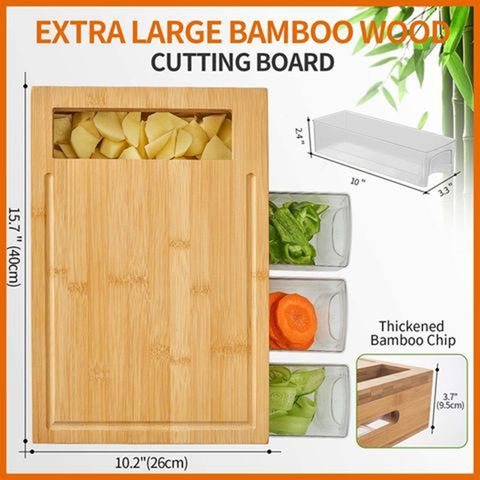 Buy Wholesale China Bamboo Chopping Board Utensil With Container Tray  Kitchen Fruit Bread Vegetable Bamboo Cutting Board & Bamboo Cutting Board  at USD 9.5