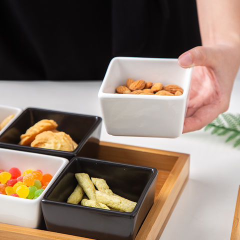 Buy Wholesale China Bamboo Divided Serving Tray With Clear Acrylic Lid  Dried Fruit Storage Box 4 Nuts Snack Candy Plate & Snack Plates at USD 1.5