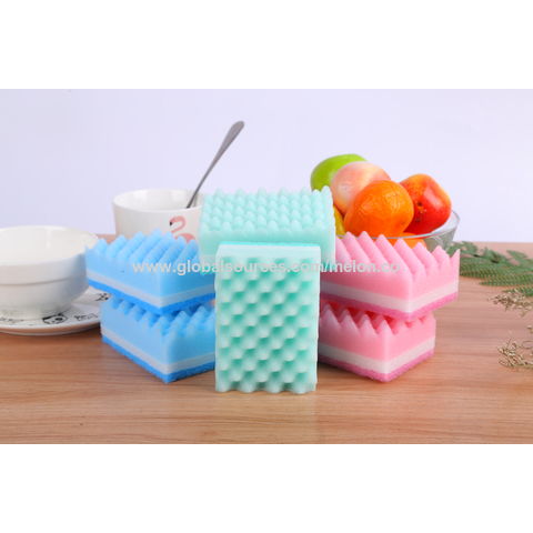 Clean Silicone Scrubber Foam Pack of 8,Colored Sponge Silicone Sponge  Scouring Pad,Reusable and Dishwashing Silicone Brush