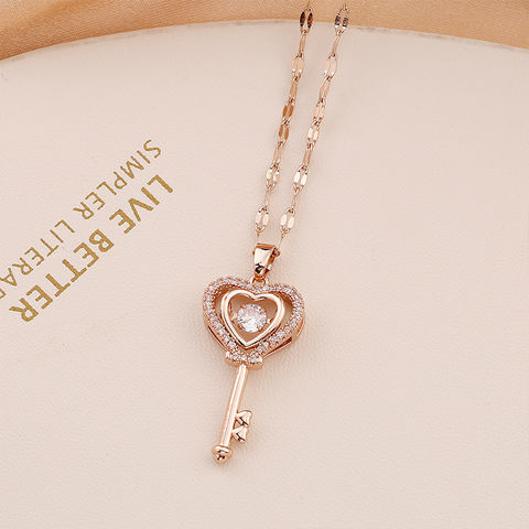 Promise Necklace Rose Gold Jewelry For Her Wire Name Necklace Key