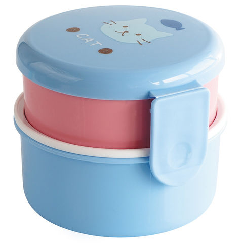 540ml Lunch Box Japanese Double-layer Round Mini Bento Box