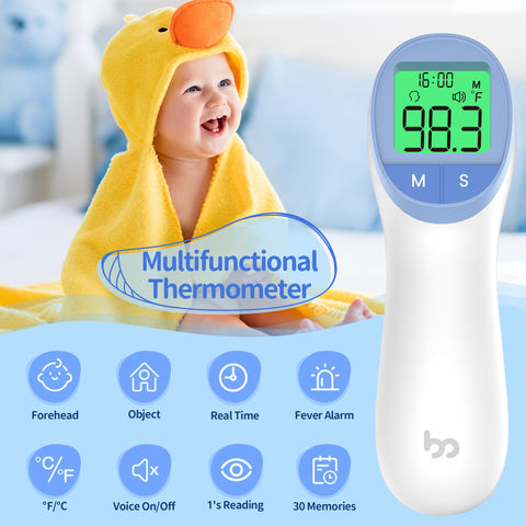 Infrared No Touch Forehead Thermometer for Adults, Kids & Babies - Medical Digital  Thermometer - Fever Indication and Silent Mode Blue