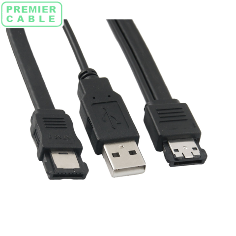 China Premier Cable eSATA+USB Combo Port to eSATA Male & USB Mini-B ...