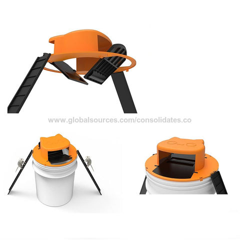 Humanized Mousetrap Flip Slide Bucket Lid Mouse Trap Reusable Easy Install Rats  Traps for 5 Gallon Bucket House Indoor Outdoor