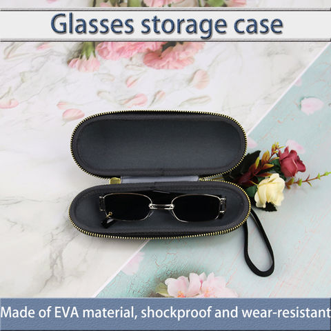 Wholesale Pressure-Resistant Glasses Case Leather Box Sunglasses Case  Eyeglasses Packing Box Accessories Mirror Cloth Eva Glasses Case