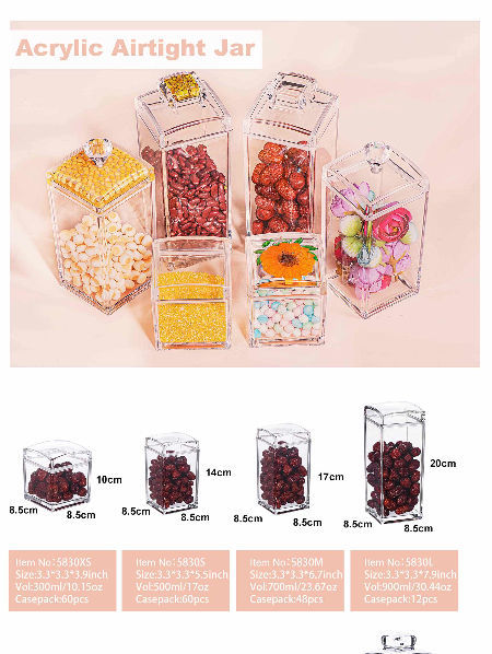 Buy Wholesale China Asm-6006 750ml Airtight Acrylic Canister Food