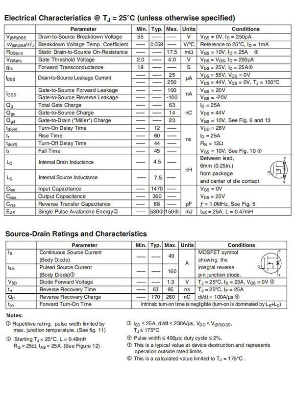 Trans MOSFET N-CH Si 55V 51A Automotive 3-Pin 3+Tab TO-220AB Tube 25 Items AUIRLZ44Z Trans MOSFET N-CH Si 55V 51A Automotive 3-Pin 3+Tab TO-220AB Tube 25 Items AUIRLZ44Z