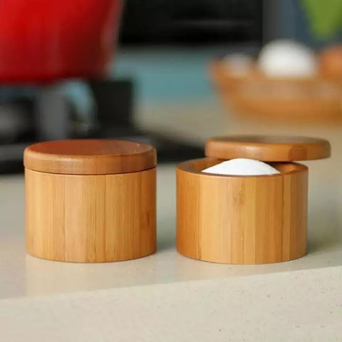 3 Tier Bamboo Spice Jar , salt box , seasoning cellar – ChefJenCuisine