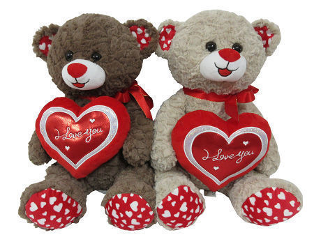 Soft Brown Teddy Bear 3" with Red Heart "I Love You"  KEYCHAINS Key Chain 