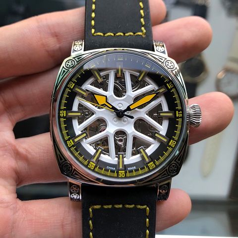 Amazon.com: FORSINING Men's Luxury Square Carving Mechanical Watch, Retro  Totem Double Sided Hollow Skeleton Self-Wind Automatic Watches, Vintage  Leather Strap Wristwatch, Silver : Clothing, Shoes & Jewelry