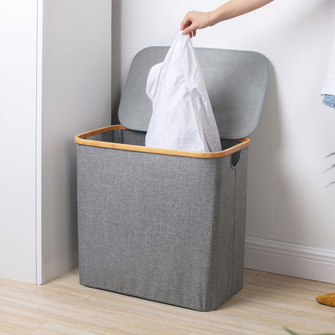 Buy Wholesale China X-large Foldable Laundry Basket With Bamboo Handles Collapsible  Laundry Hamper For Storage & Laundry Basket With Bamboo Handles at USD 6