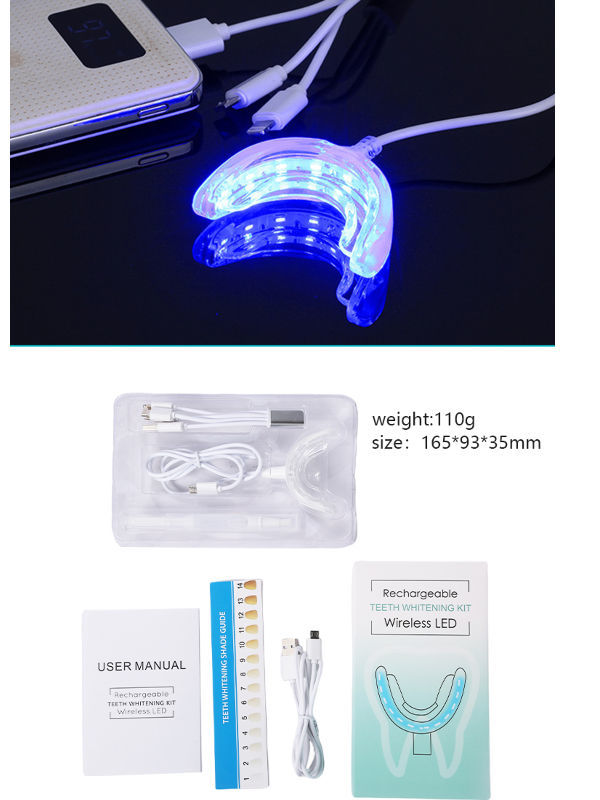 Custom professional teeth whitening kits private logo usb led light
