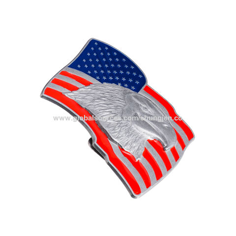 Confederate Flag & Eagle Enameled Belt Buckle