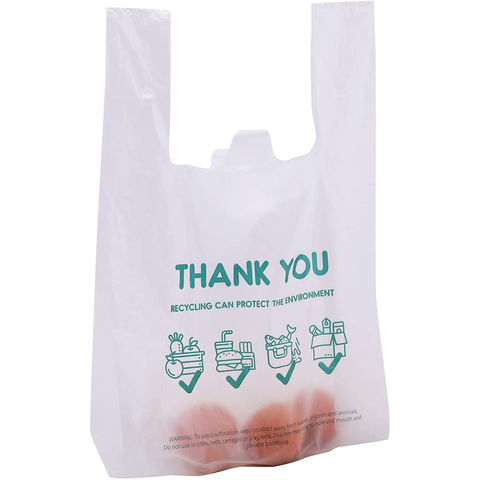 Plastic Compostable Shopping Bags , Custom Printed Packaging T Shirt Bag