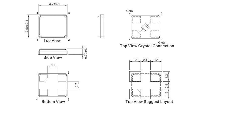 WuLian 20pcs SMD Passive Crystal 3225 16MHz 10ppm 12Pf 3.22.5mm 4feet Resonator 