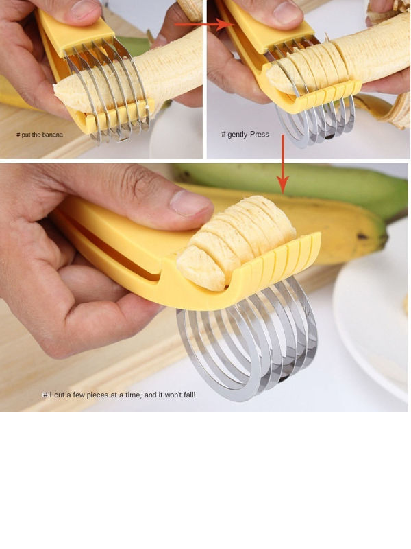 Stainless Steel Banana Cutter Sausage Cucumber Slicer Chopper Kitchen  Accessories Gadgets 