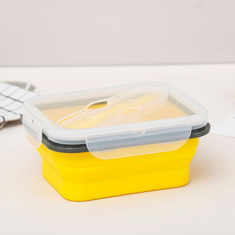 China Silicone Lunch Boxes Compartment Bento Reusable Food Storage