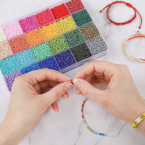 3mm Acrylic Seed Beads For Bracelet Making Kit, 48 Colors