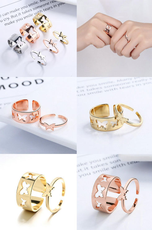 Buy Wholesale China Wedding Rings Gold 18k Couple Butterfly Couple