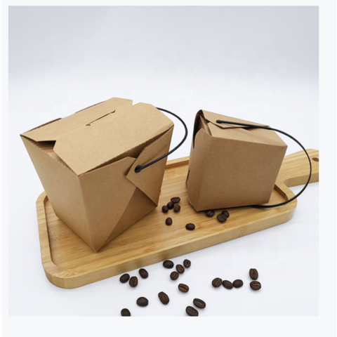 Boîtes d'emballage de nouilles en papier kraft biodégradables à