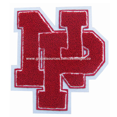 Wholesale 3 inch Iron on letters, White, Chenille Letters, varsity