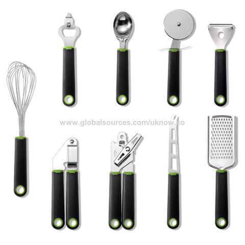 19-in-1 Kitchen Tool And Knife Set With Block, Including 9pcs Silicone  Cooking Utensils Set, 5pcs Sharp Stainless Steel Chef Knives, Scissors,  Whisk, Tongs And Cutting Board (dark Green)