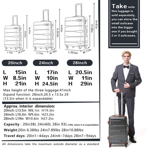 Buy Wholesale China Luggage Trolley Case 20inch 24inch Unisex Business Hardshell  Lightweight Tsa Lock Durable Waterproof & Luggage Trolley Case at USD 28.69
