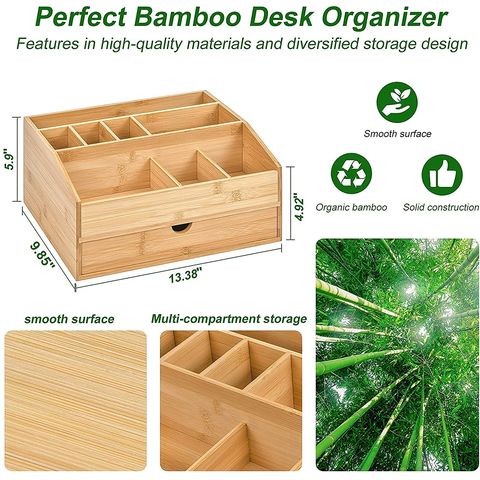 Buy Wholesale China Mini Desk Bamboo Makeup Organizer With Drawers