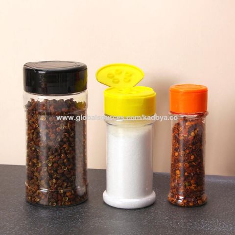 Premium Stainless Steel Glass Spice Jars Rotate Open Close Holes