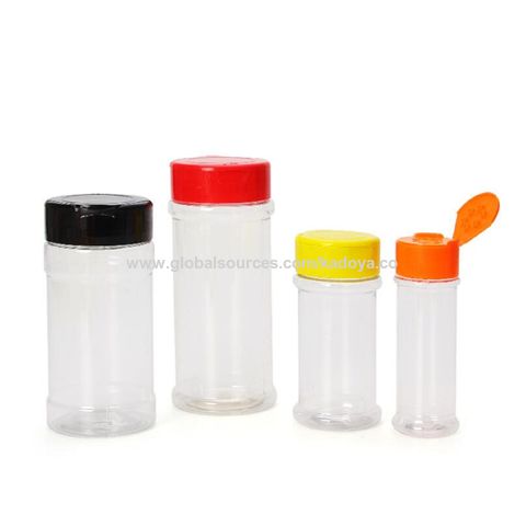 Wholesale clear 100ml plastic shaker bottles for spices with flip