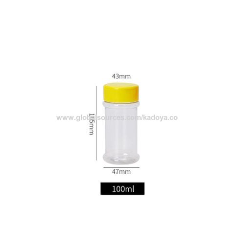 Wholesale clear 100ml plastic shaker bottles for spices with flip