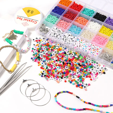 2mm Seed Beads for Jewelry Making Kit - 24 Color Mini Round Beads 24000 PCS  Glass Seed Beads Small Pony Beads Kit Bulk Beading Supplies for Crafts