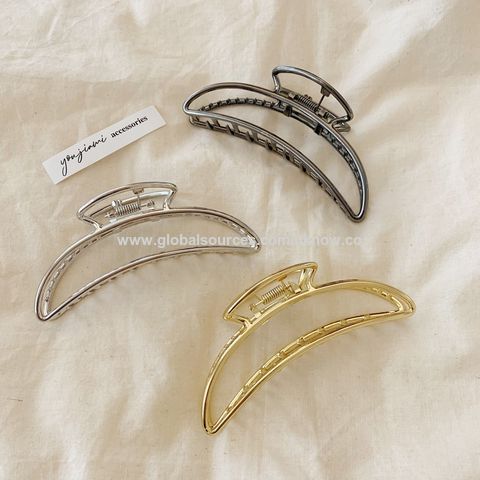 Pinza para el cabello de metal texturizado con perlas y diamantes de imitación, placa para rascar el cabello, accesorios para el cabello