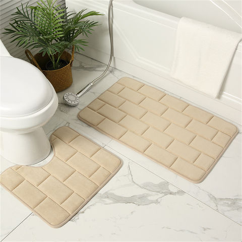 Memory Foam Bath Mat Set, Bathroom Rugs for 3 Pieces, Toilet Mats
