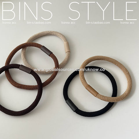 Élastique à cheveux basique, élastique couleur terre marron, chouchou en sergé, corde à cheveux